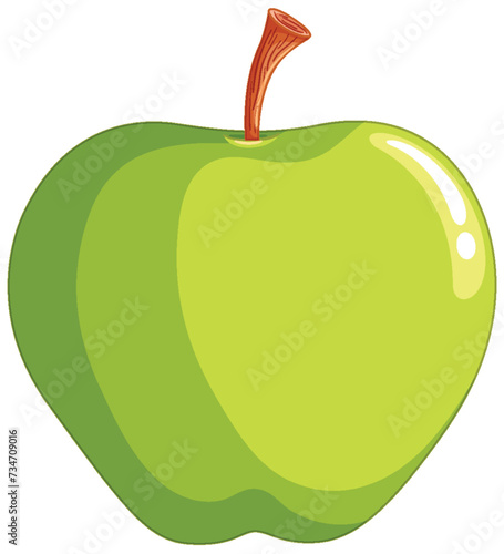 A vibrant vector graphic of a green apple