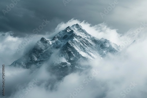 Mountain in nature clouds