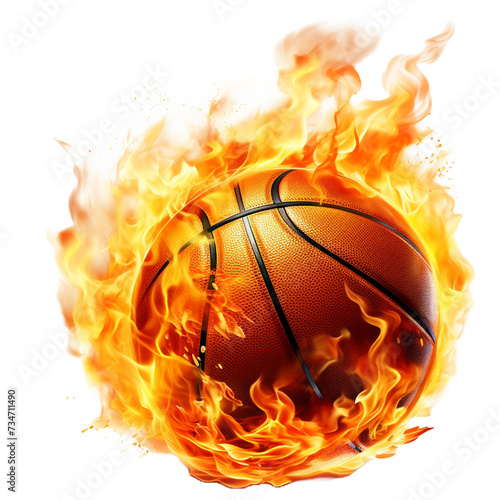 burning basketball ball