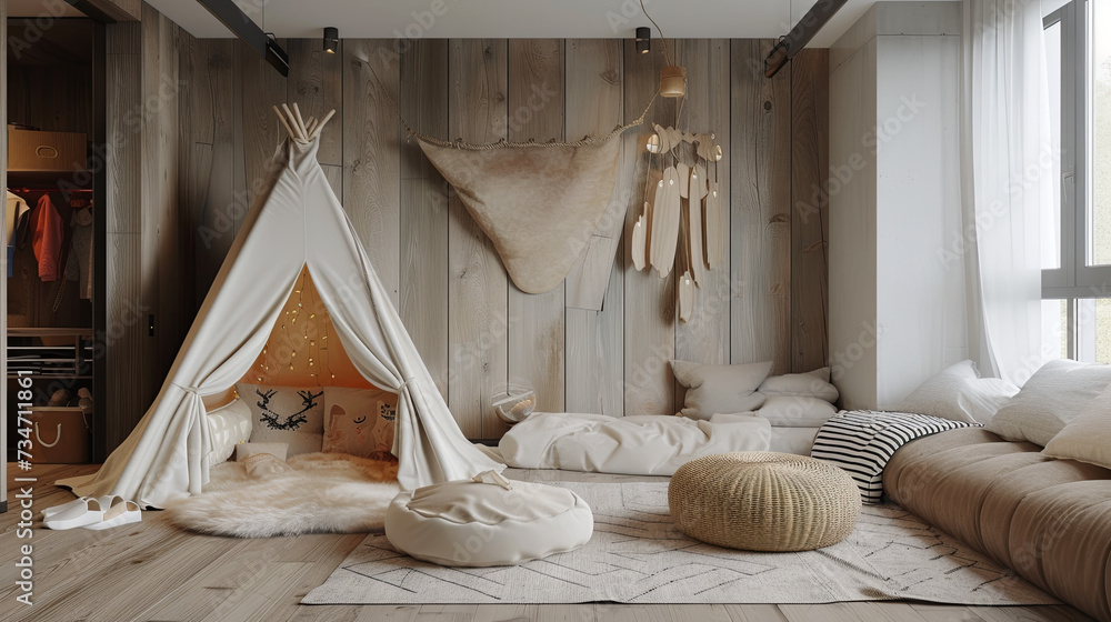 Nice cozy room for children with wigwam Nice cozy room for children with wigwam