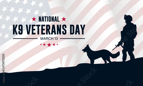 National K9 Veterans Day Background Vector Illustration