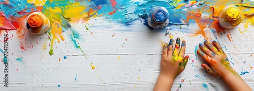 Child's Imagination Unfolded on White Canvas