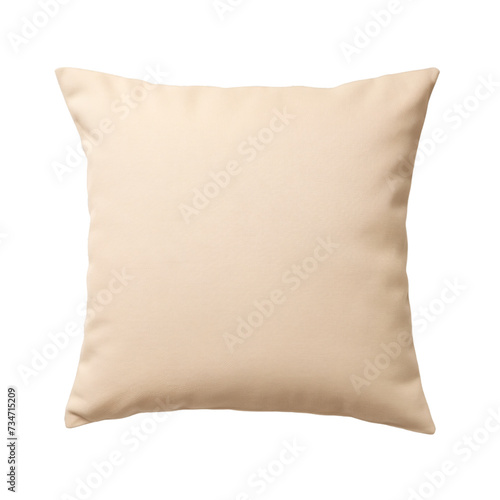 Beige Square cushion pillow in white background