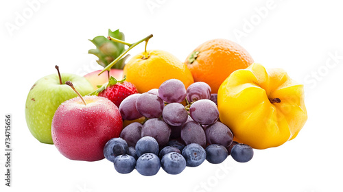 Crisp and Colorful Fruits on Transparent Background