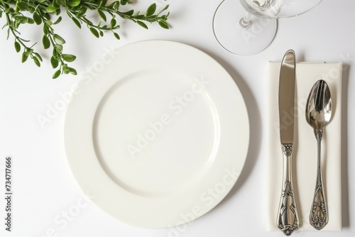 Isolated white background restaurant menu with space for text