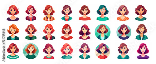set of women avatars