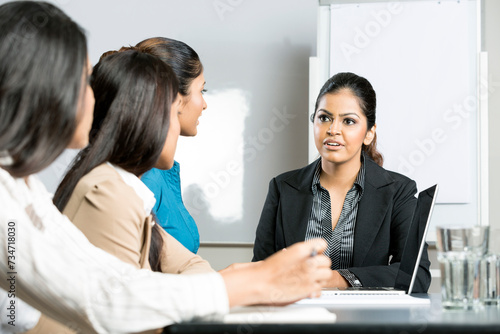 Wallpaper Mural Indian business women in a meeting Torontodigital.ca