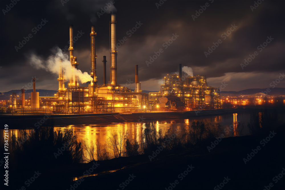 Industry factory on background