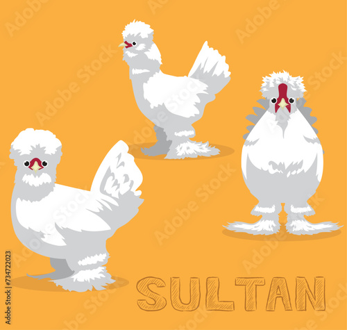 Chicken Sultan Cartoon Vector Illustration