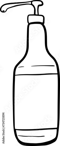 syrup pump hand drawn cafe vector