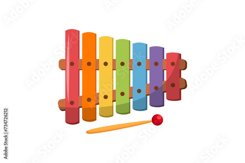Xylophone Musical Instrument Flat Sticker Design