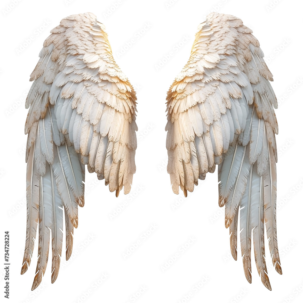 angel wings isolated on transparent background Stock Illustration ...