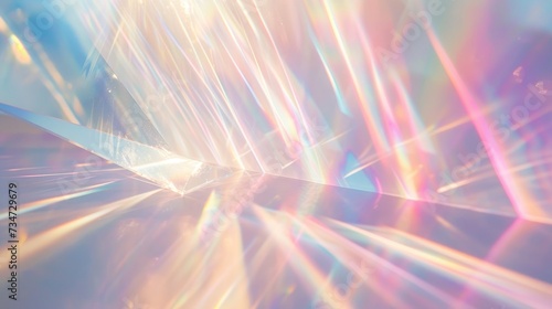 Abstract Prism of Light with Colorful Refractions and Glow photo
