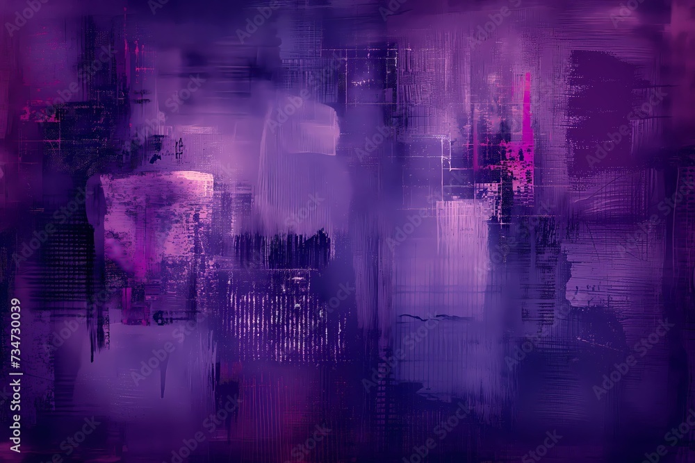 Abstract Digital Art Painting in Pink and Violet Tones for Backgrounds