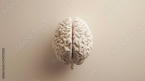 Human Brain on Neutral Background