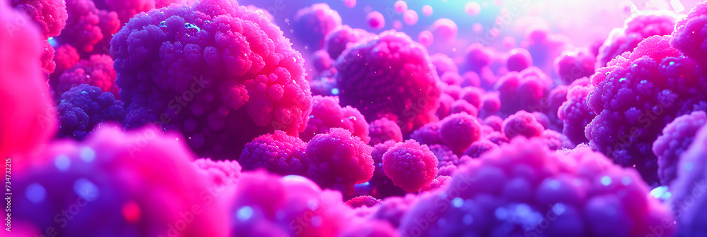 Fototapeta premium Exploring the microscopic, detailed cell structure related to health and disease, scientific illustration
