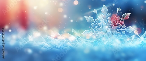winter background, beautiful snowflakes in light blue color © candra