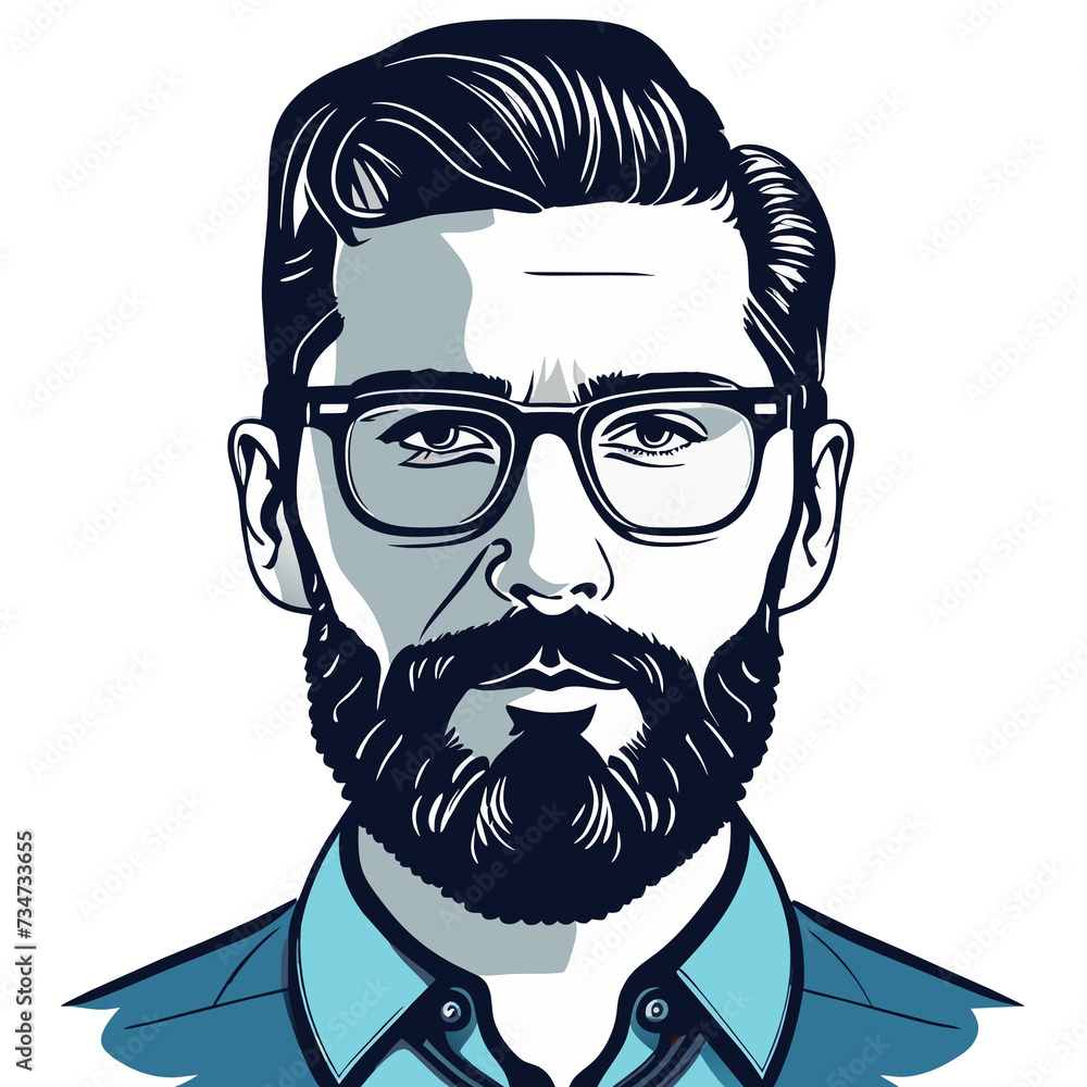 hipster man with mustache isolate on white background hipster man with mustache isolate on white background