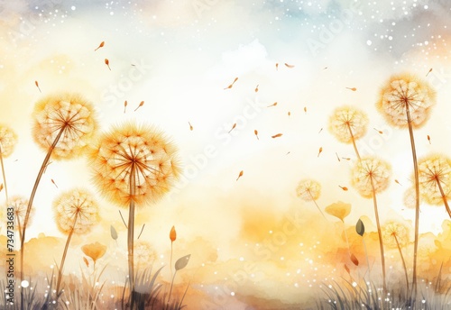 Dandelions Blowing in the Wind Painting