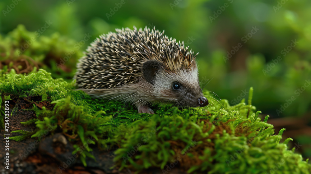 Fototapeta premium Picture of small hedge sitting on top of lush green forest. Perfect for nature enthusiasts or landscaping projects