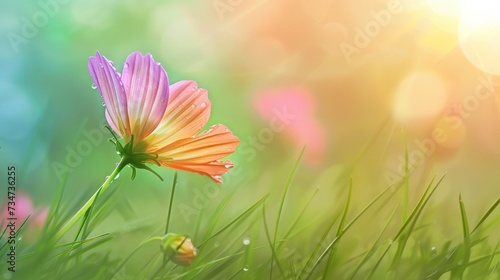 Flower on a field with blurred background