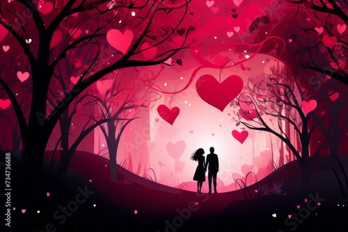 illustration for valentine s day   couple in love