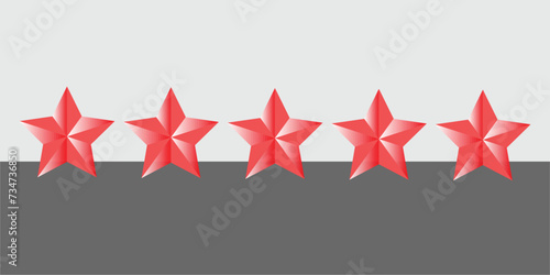 Five stars customer product rating review flat icon for apps and websites