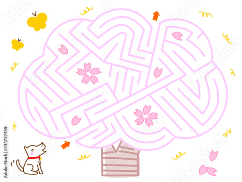 かわいい桜の迷路