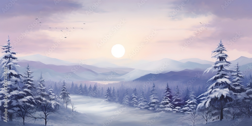 winter background with mountains with snow covered pine trees against the background of the shining sun winter background with mountains with snow covered pine trees against the background of the shining sun