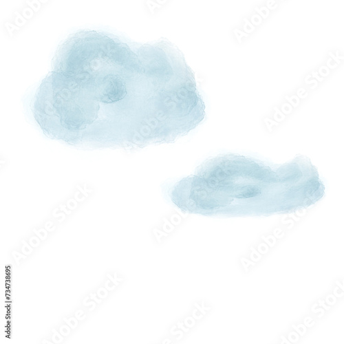 The cloud water color paint png image.