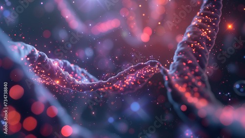 Blueprint of Life: A Detailed View of Human DNA Molecule Thread