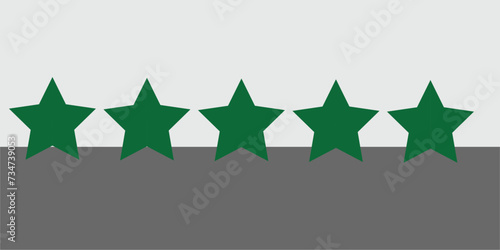 Five stars customer product rating review flat icon for apps and websites