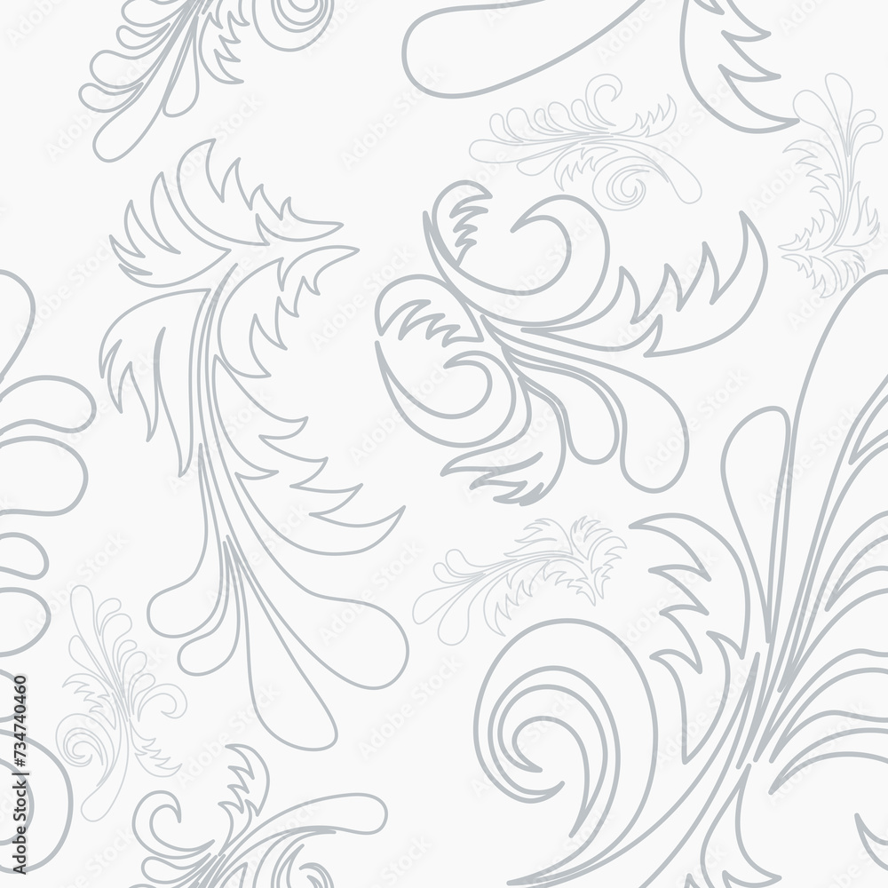 Editable Vector of Outline Style Gray Abstract Floral Element Illustration Seamless Pattern for Creating Background and Decorative Element Editable Vector of Outline Style Gray Abstract Floral Element Illustration Seamless Pattern for Creating Background and Decorative Element
