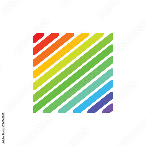 rainbow geometric lines