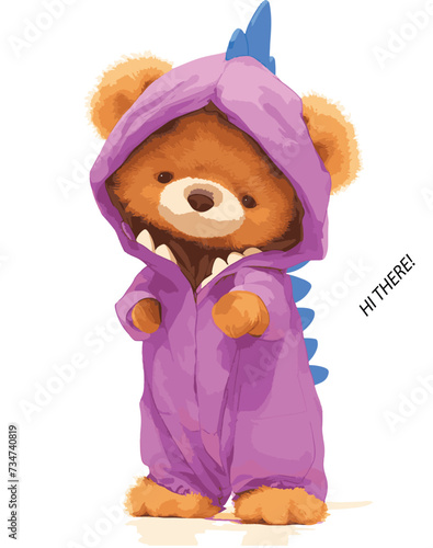 Teddy bear dressed as a dinosaur