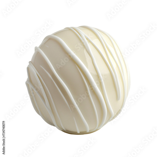 Delicious white chocolate truffle on an isolated background