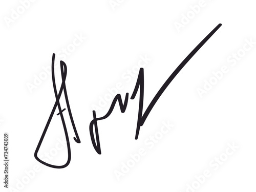 Handwritten abstract Signature scribble letter H for business certificate or note. Fake hand drawn Autographs. Doodle vector isolated illustration