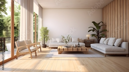 bright and clean home living room interior design concept living room decorate with nature wooden material simple comfort simplicity decorate element house beautiful design background