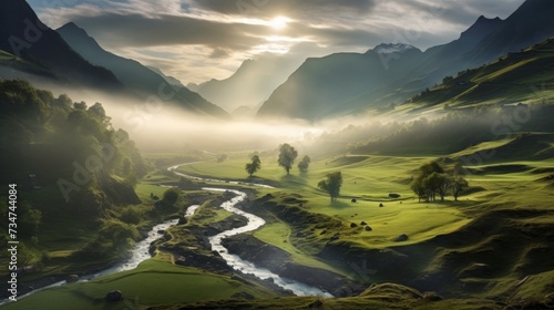 Generative AI image of Switzerland landscape © Eitan Baron