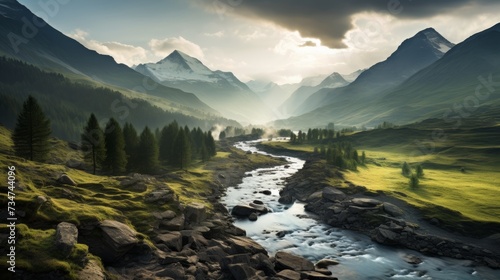 Generative AI image of Switzerland landscape