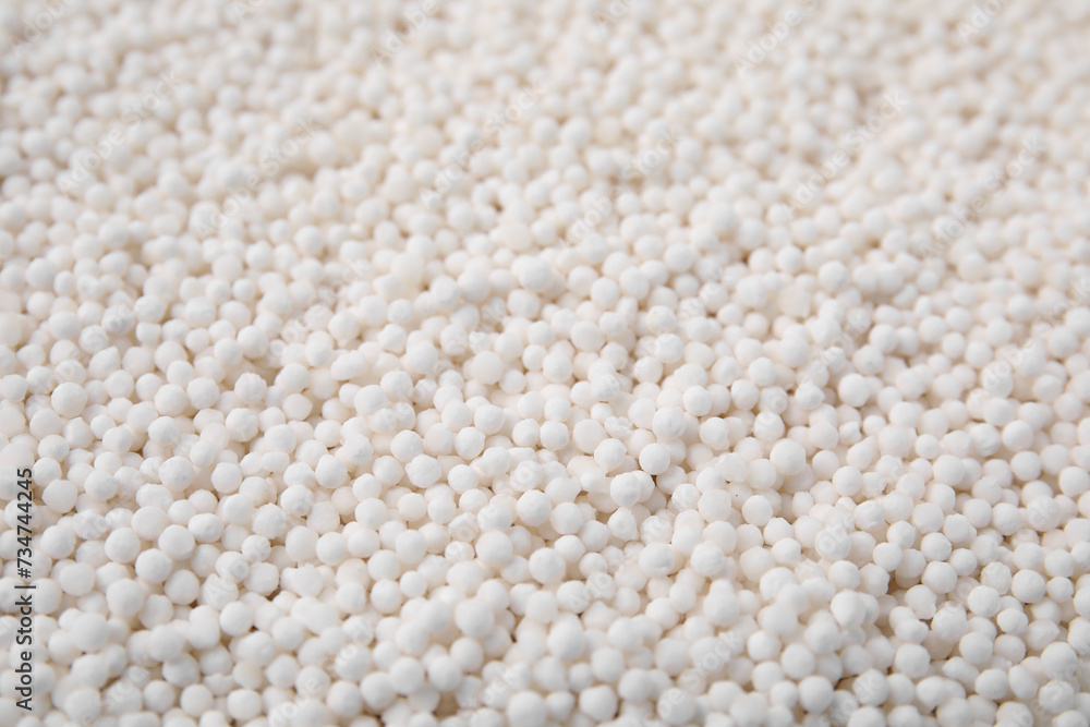 White tapioca pearls as background, closeup view White tapioca pearls as background, closeup view