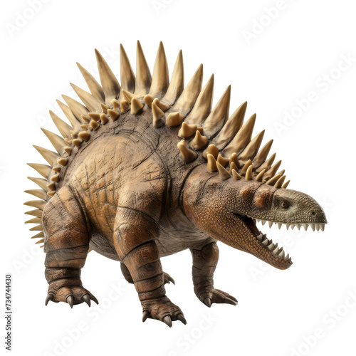dinosaur stegosaurus looking isolated on white © Tidarat