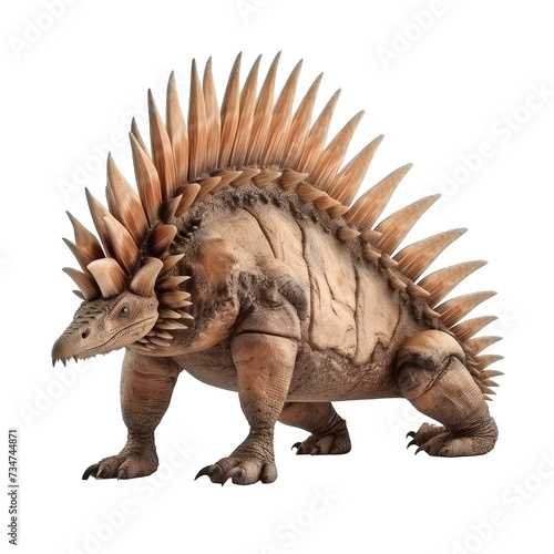 dinosaur stegosaurus looking isolated on white © Tidarat
