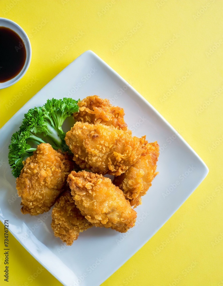 Fried Chicken presented in a Tasteful Way - Japanese Karaage Fried Chicken - Battered Chicken Deep Fried Fried Chicken presented in a Tasteful Way - Japanese Karaage Fried Chicken - Battered Chicken Deep Fried