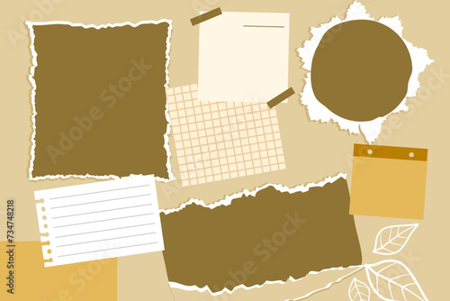 photo collage template with ripped scrapbook