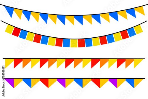 set of colorful hanging flags