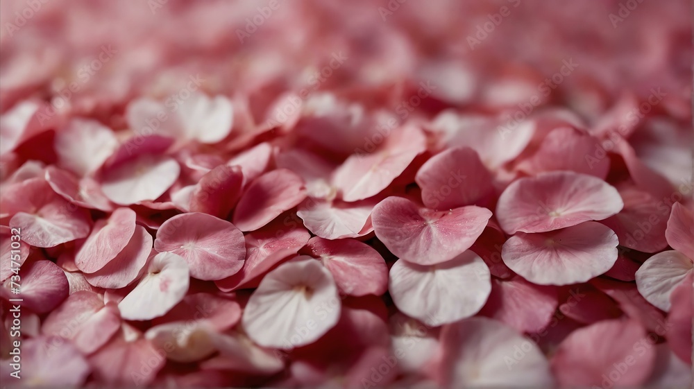 Background of pink flower petals, close up from Generative AI