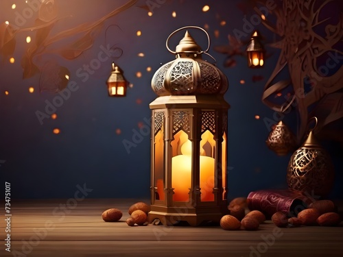  Realistic luxury islamic ramadan kareem lighting lamp banner background wallpapers 