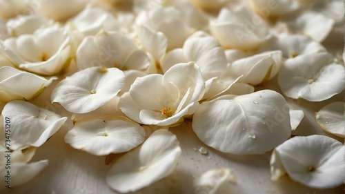 Background of white rose petals, close up from Generative AI © Arceli