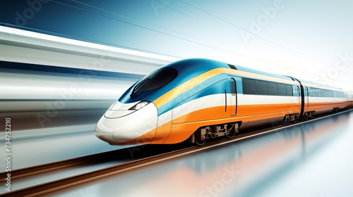 Abstract high-speed train in blurry fast motion